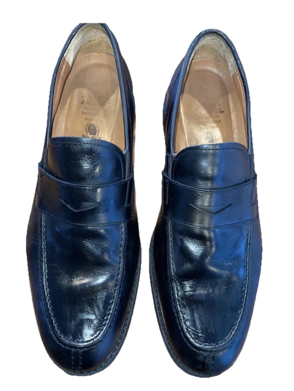 Johnston & Murphy Mens XC4 Sheep Skin Penny Loafer Shoes 10 M Black  20-4231